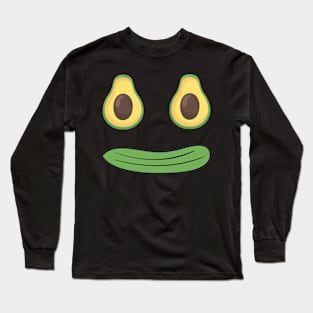 Green avocado cucumber Smile Face St Patricks day Funny Long Sleeve T-Shirt